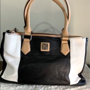 Giani Bernini Satchel. Black, White and Tan leather.Used but excellent condition